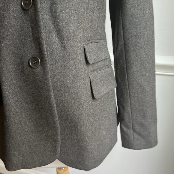 Theory Alexa Classic wool Blend Women's Blazer 3 Button Brownish Gray Large NWT - Picture 2 of 8